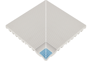 Çizgili Havuz Mavisi İç Köşe 245x245x20 mm