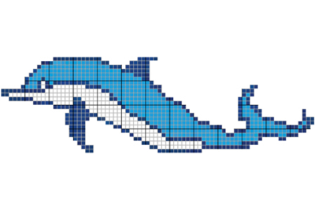 Porselen Mozaik Format 50x50 mm Yaprak 4000x1250 mm Havuz içi Yunus Balığı Görselli Seramik