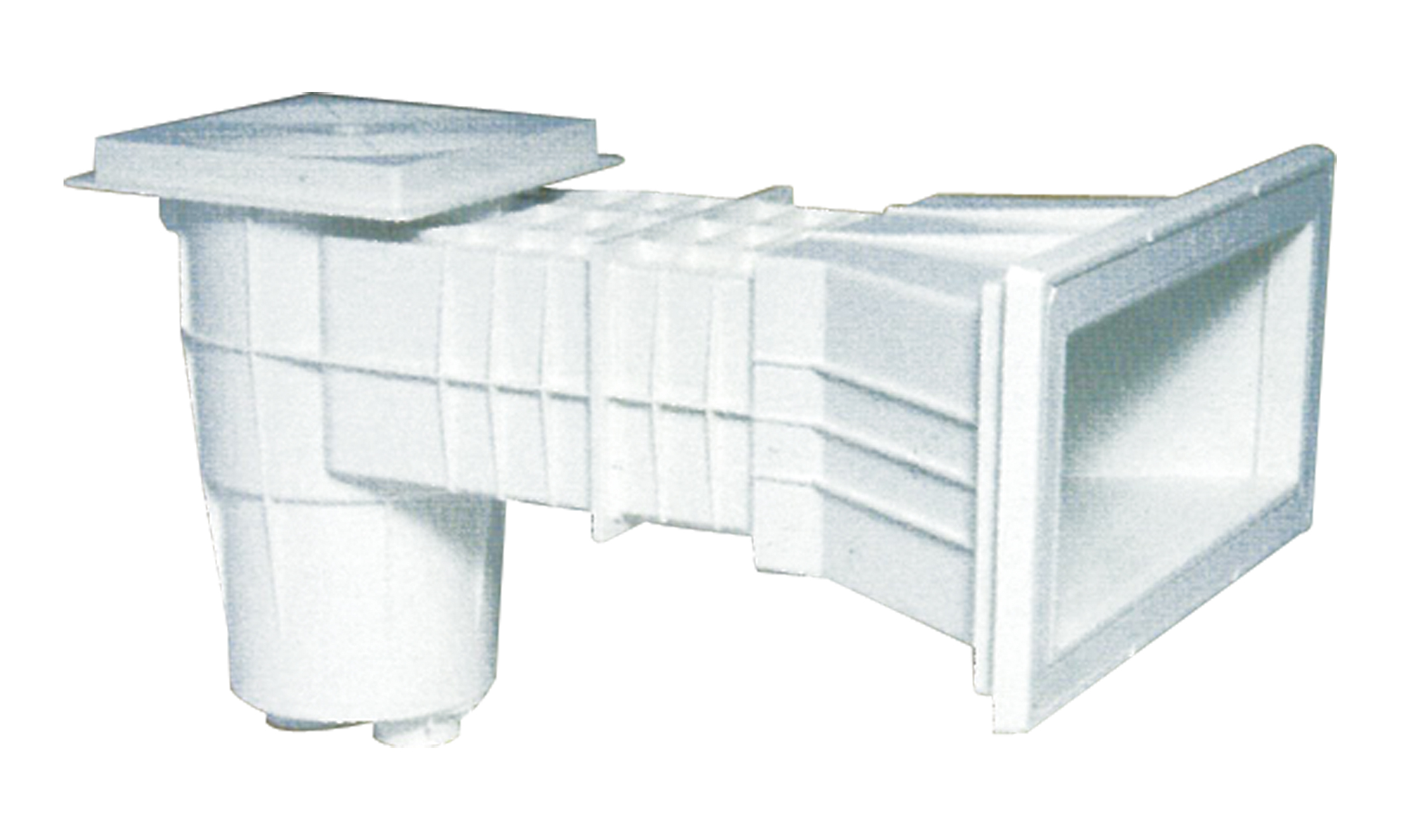 Geniş Ağızlı Kare Kapak Skimmer Yüzer Kapaklı - Sarı Vida Yuvalı Lineer Havuzlar İçin