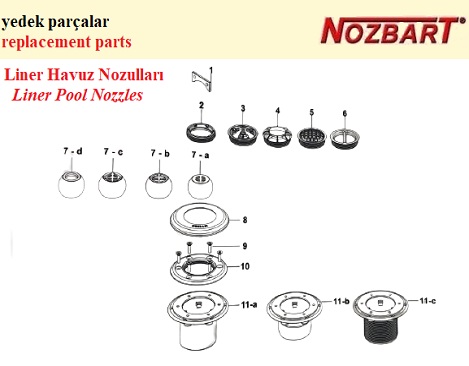 Liner Havuz Nozulları Liner Nozul Kapağı No:8