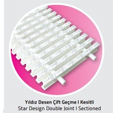 25 cm Yıldız Desen Çift Geçme T Kesitli