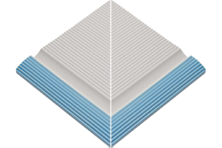 Çizgili Havuz Mavisi Dış Köşe Profilli Tutamağı 245x245x20 mm