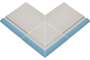 Çizgili Havuz Mavisi Dış Köşe Tutamağı 295x245x20 mm