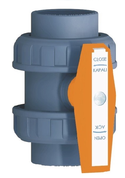 Ede Tipi İki Tarafı Dişli Küresel Asit Vanaları (U-PVC)