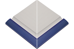 Çizgili Kobalt Mavisi Dış Köşe Profilli Tutamak 245x245x20 mm