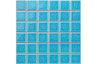 Porselen Mozaik Format 50x50 mm Yaprak 306x306 mm Havuz Mavisi Seramik