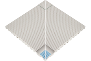 Çizgili Havuz Mavisi İç Köşe Tutamak 295x245x20 mm