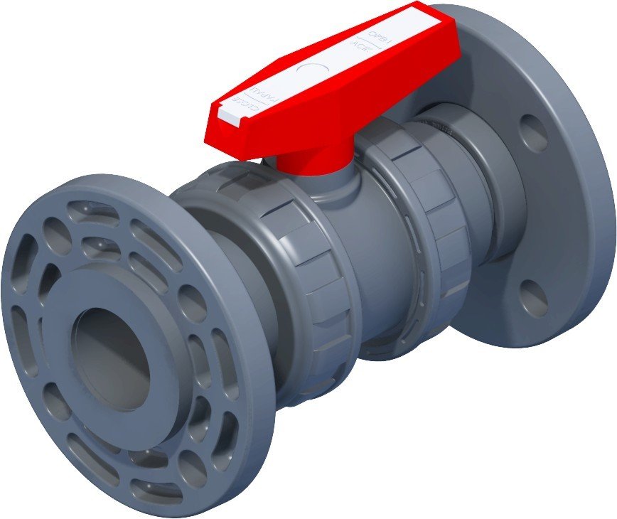 Yeni Model Ede Tipi Flanşlı Küresel Su Vanaları (U-PVC)