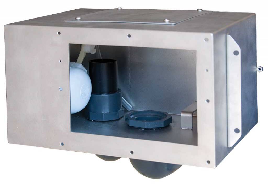 Model 1, Flatörlü Beton Havuzlar İçin AISI  304 Kalite Paslanmaz Çelikten Mamul Skimmer